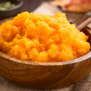 Pure pumpkin puree is high in fiber and contains lots of moisture, so it's a great home remedy for dogs with constipation.