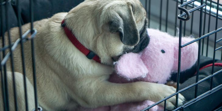 Help your puppy learn to love his crate by making it extra cozy.